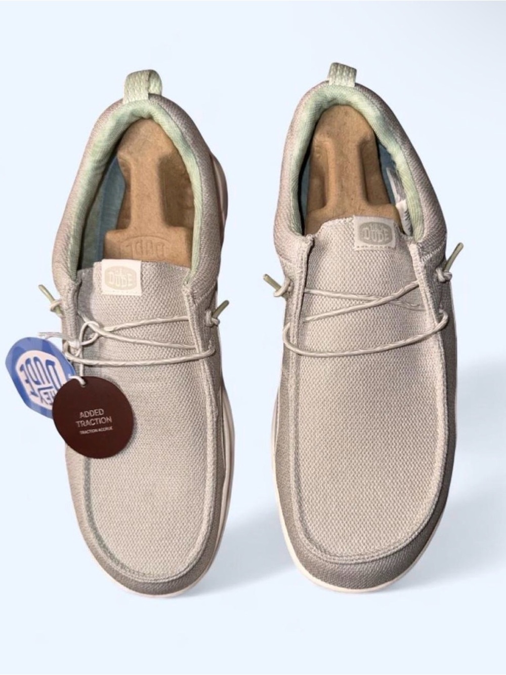 NWT. HEYDUDE™ Wally Hey2O Mesh Casual Shoes for Men in white/dawn blue. Size M11